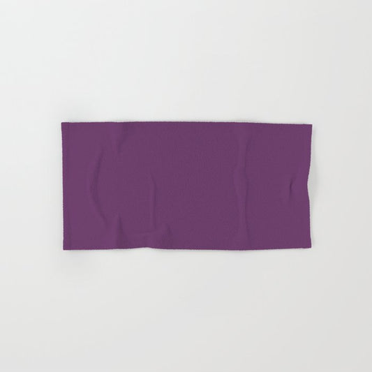 Deep Dark Grape Solid Color Pairs Dulux 2023 Trending Shade Purple Celebration SB8H9 Hand & Bath Towel