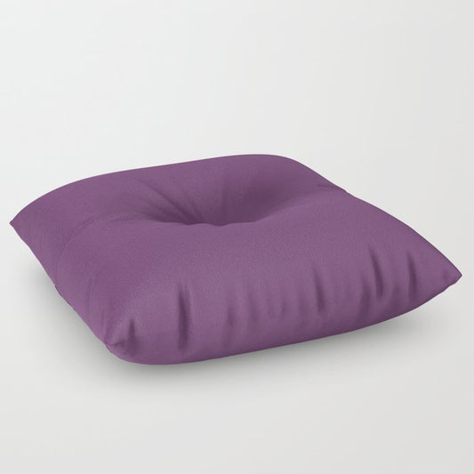 Deep Dark Grape Solid Color Pairs Dulux 2023 Trending Shade Purple Celebration SB8H9 Floor Pillow