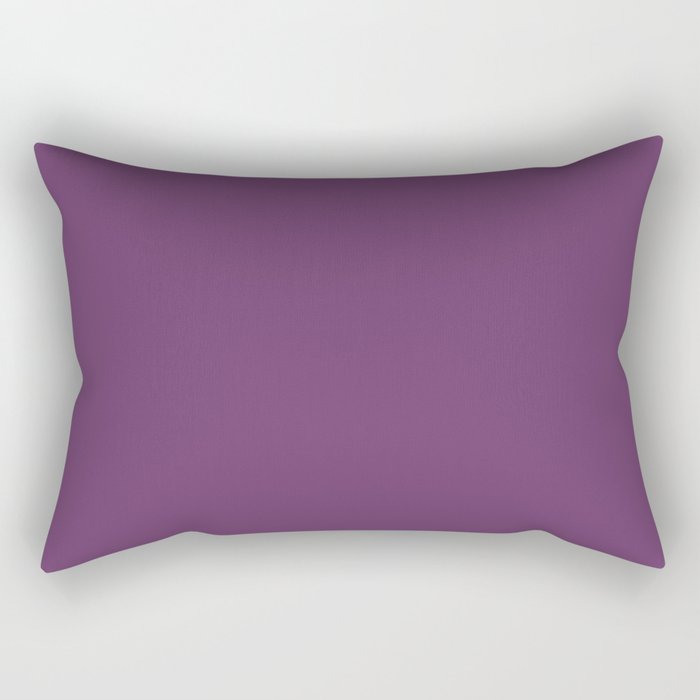 Deep Dark Grape Solid Color Pairs Dulux 2023 Trending Shade Purple Celebration SB8H9 Rectangular Pillow