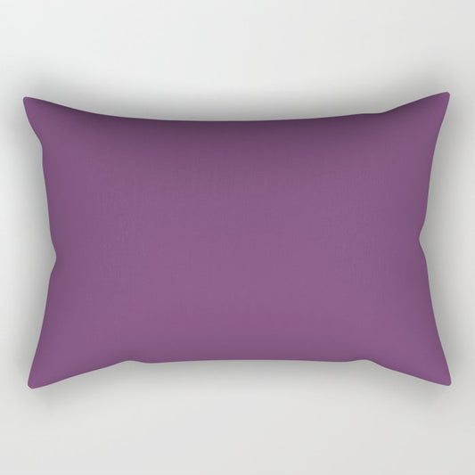 Deep Dark Grape Solid Color Pairs Dulux 2023 Trending Shade Purple Celebration SB8H9 Rectangular Pillow