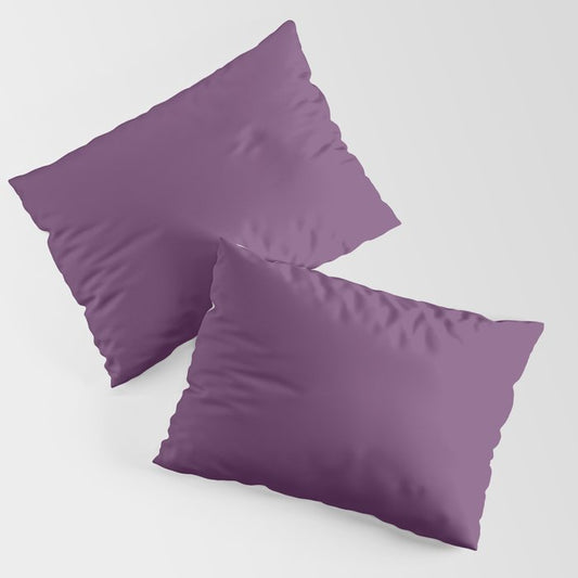 Deep Dark Grape Solid Color Pairs Dulux 2023 Trending Shade Purple Celebration SB8H9 Pillow Sham Set