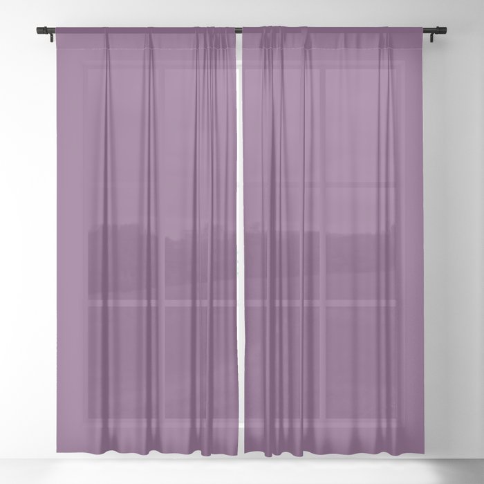 Deep Dark Grape Solid Color Pairs Dulux 2023 Trending Shade Purple Celebration SB8H9 Sheer Curtain