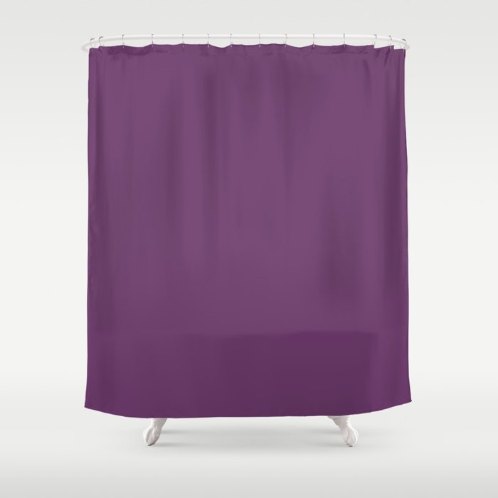 Deep Dark Grape Solid Color Pairs Dulux 2023 Trending Shade Purple Celebration SB8H9 Shower Curtain
