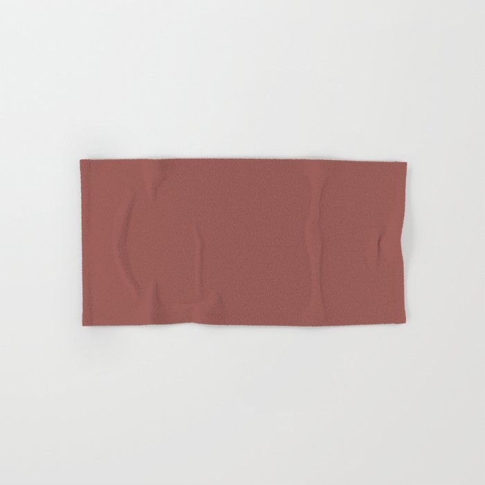 Deep Dark Moody Auburn Red Solid Color Pairs Graham and Brown 2023 Color of the Year Alizarin Hand & Bath Towel