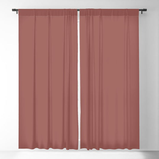Deep Dark Moody Auburn Red Solid Color Pairs Graham and Brown 2023 Color of the Year Alizarin Blackout Curtain