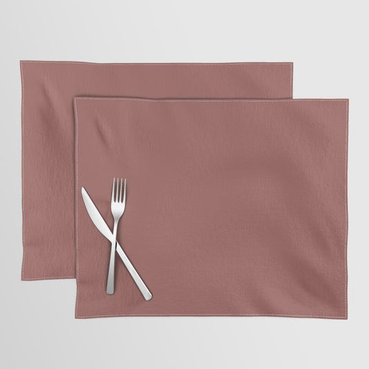 Deep Dark Moody Auburn Red Solid Color Pairs Graham and Brown 2023 Color of the Year Alizarin Placemat