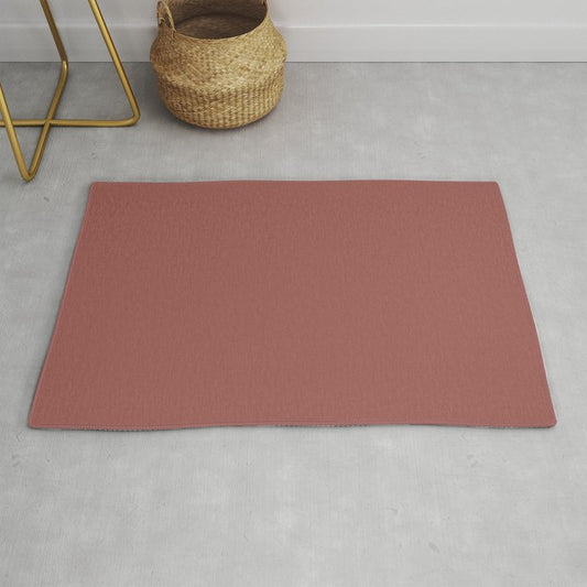 Deep Dark Moody Auburn Red Solid Color Pairs Graham and Brown 2023 Color of the Year Alizarin Throw and Area Rug