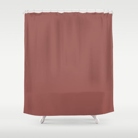 Deep Dark Moody Auburn Red Solid Color Pairs Graham and Brown 2023 Color of the Year Alizarin Shower Curtain