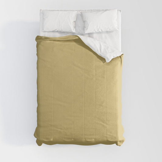 Deliciously Golden Yellow Solid Color Pairs 2023 Trending Hue Glidden Spicy Mustard PPG1108-5 Comforter