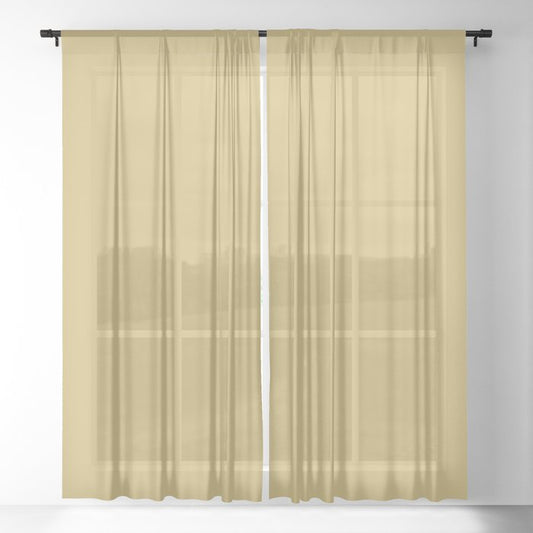 Deliciously Golden Yellow Solid Color Pairs 2023 Trending Hue Glidden Spicy Mustard PPG1108-5 Sheer Curtain