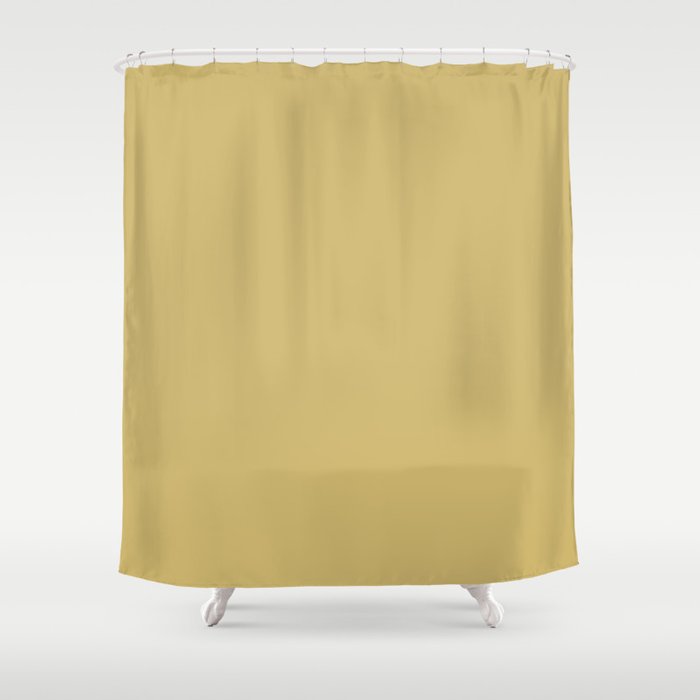 Deliciously Golden Yellow Solid Color Pairs 2023 Trending Hue Glidden Spicy Mustard PPG1108-5 Shower Curtain