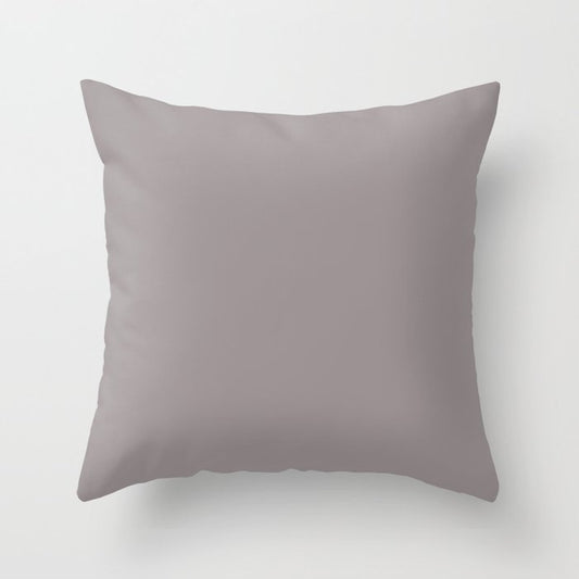 Dunn & Edwards 2019 Trending Colors Ashen Plum (Pale Purple Gray) DE6396 Solid Color Throw Pillow