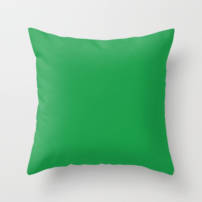 Dunn & Edwards 2019 Trending Colors Get Up and Go Green DE5636 Solid Color Throw Pillow