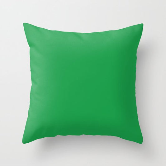 Dunn & Edwards 2019 Trending Colors Get Up and Go Green DE5636 Solid Color Throw Pillow