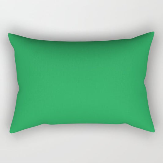 Dunn & Edwards 2019 Trending Colors Get Up and Go Green DE5636 Solid Color Rectangular Pillow