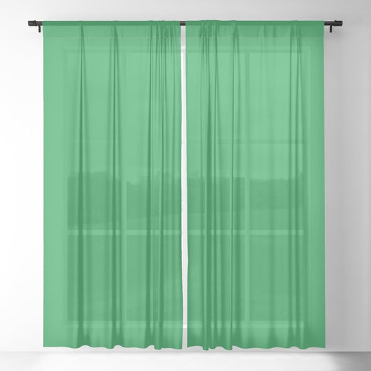 Dunn & Edwards 2019 Trending Colors Get Up and Go Green DE5636 Solid Color Sheer Curtain