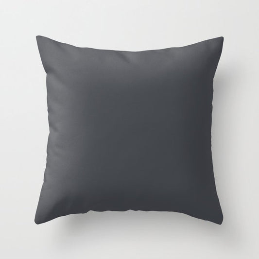 Dunn & Edwards 2019 Trending Colors Stargazing (Dark Gray) DE6336 Solid Color Throw Pillow