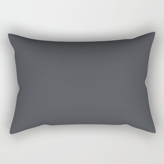 Dunn & Edwards 2019 Trending Colors Stargazing (Dark Gray) DE6336 Solid Color Rectangular Pillow
