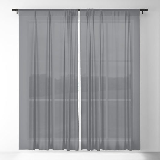 Dunn & Edwards 2019 Trending Colors Stargazing (Dark Gray) DE6336 Solid Color Sheer Curtain