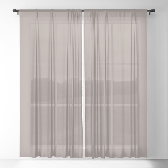 Earth Tone Gray Beige Solid Color Pairs 2023 Color of the Year Dutch Boy Rustic Greige 404-4DB Sheer Curtain