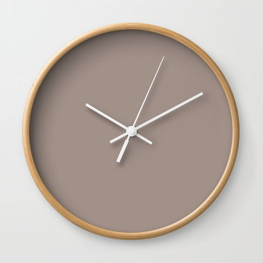 Earth Tone Gray Beige Solid Color Pairs 2023 Color of the Year Dutch Boy Rustic Greige 404-4DB Wall Clock
