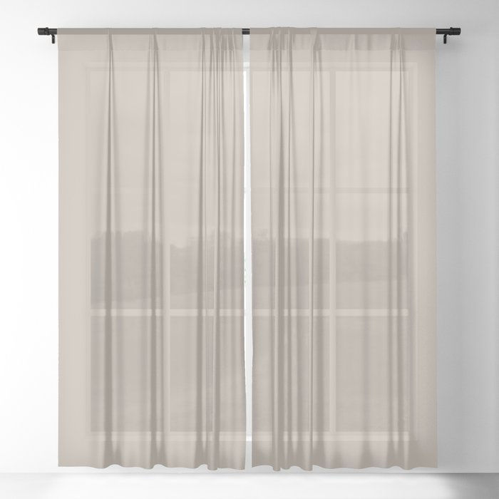 Earth Tone Smoked Beige Solid Color Pairs 2023 Color of the Year Valspar Ivory Brown 6006-1C Sheer Curtain