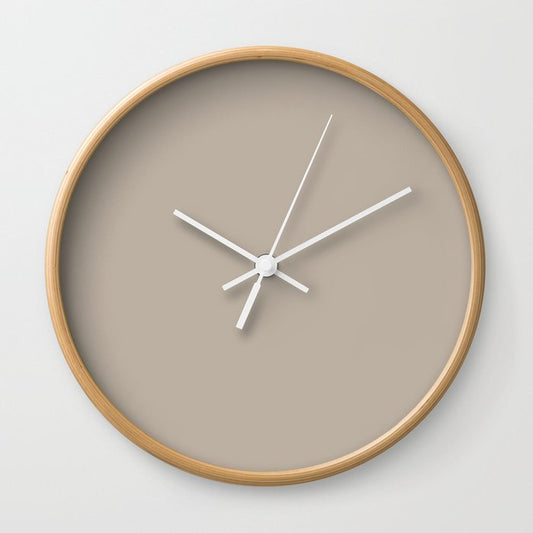 Earth Tone Smoked Beige Solid Color Pairs 2023 Color of the Year Valspar Ivory Brown 6006-1C Wall Clock
