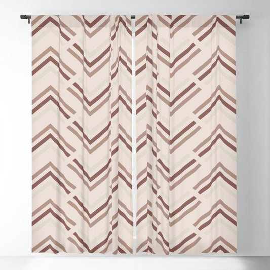 Earthy Browns Modern Chevron Zigzag Symmetrical Pattern Sherwin Williams 2023 COTY Accents Blackout Curtains