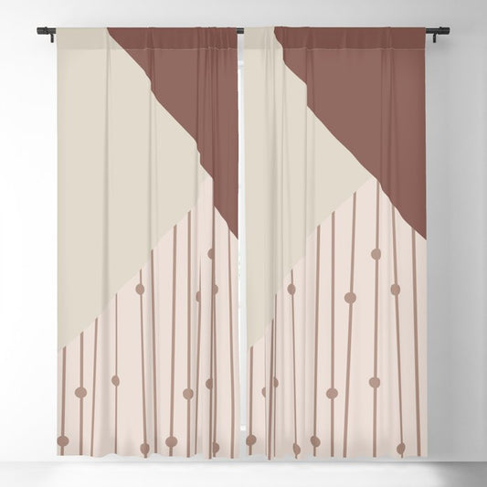 Earthy Browns Retro Vertical Stripe Polka Dot Pattern Solid Color Sherwin Williams 2023 COTY Accents Blackout Curtains