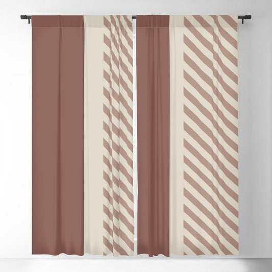 Earthy Browns Scandinavian Modern Fine Line Vertical Pattern Sherwin Williams 2023 COTY and Accents Blackout Curtains