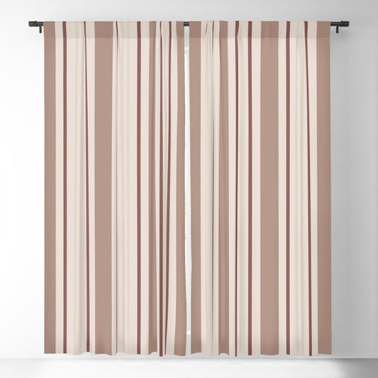 Earthy Browns Stripes Thick and Thin Vertical Stripe Pattern Sherwin Williams 2023 COTY and Accents Blackout Curtains