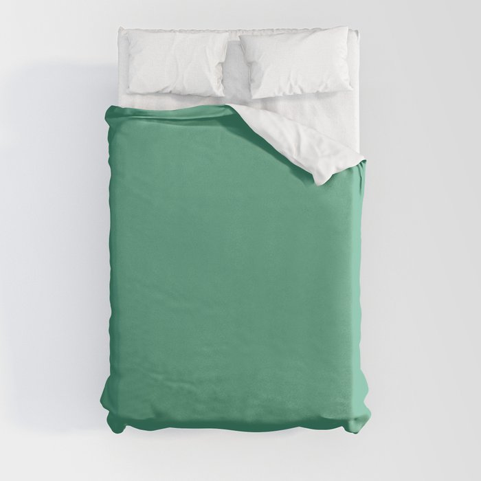 Emerald Green Solid Color Pairs PPG Glidden 2023 Trending Color Laurel Wreath PPG1228-5 Duvet Cover