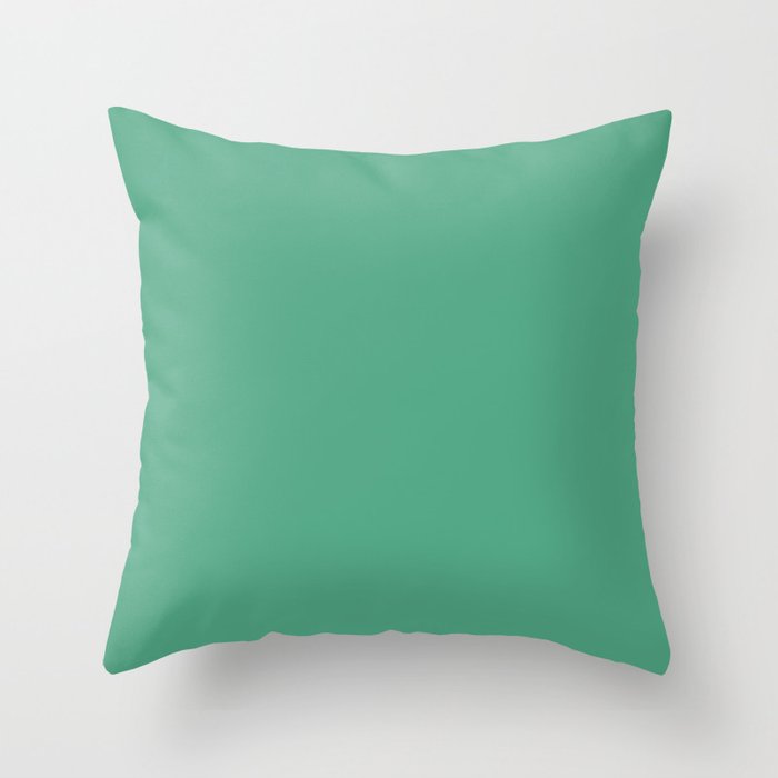 Emerald Green Solid Color Pairs PPG Glidden 2023 Trending Color Laurel Wreath PPG1228-5 Throw Pillow