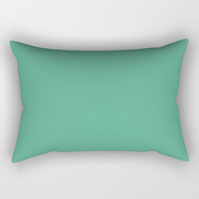 Emerald Green Solid Color Pairs PPG Glidden 2023 Trending Color Laurel Wreath PPG1228-5 Rectangular Pillow