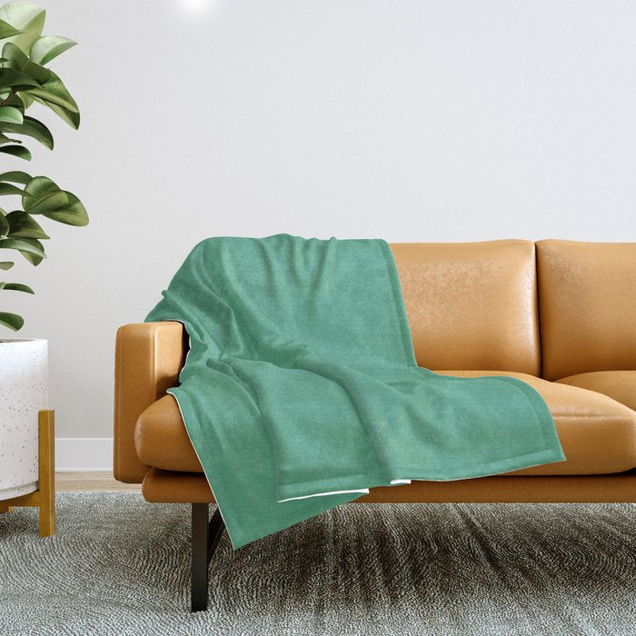 Emerald Green Solid Color Pairs PPG Glidden 2023 Trending Color Laurel Wreath PPG1228-5 Throw Blanket