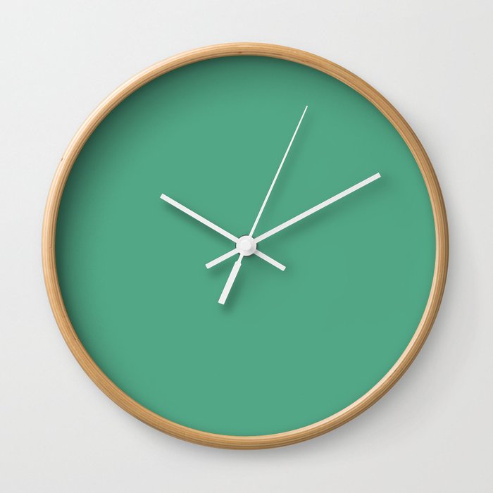 Emerald Green Solid Color Pairs PPG Glidden 2023 Trending Color Laurel Wreath PPG1228-5 Wall Clock