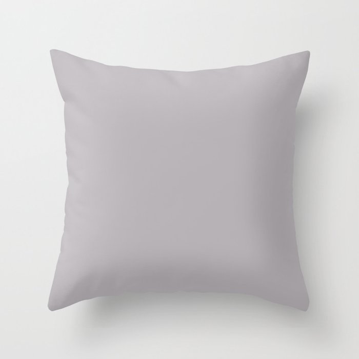 Enduring Light Pastel Purple Grey Solid Color Pairs To Sherwin Williams Swanky Gray SW 6261 Throw Pillow