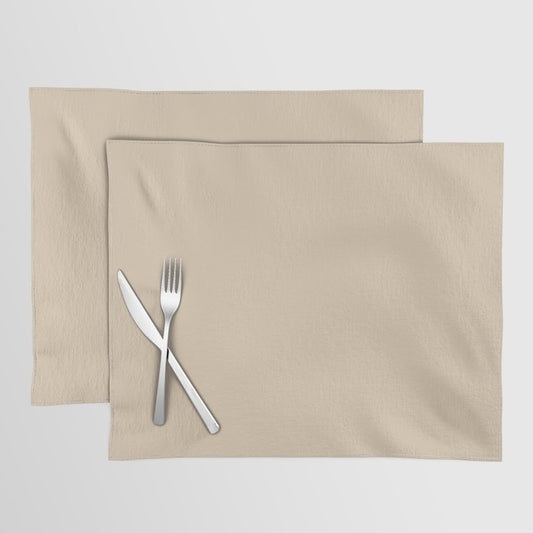 Neutral Beige Solid Color Pairs 2023 Color of the Year Valspar Holmes Cream 3004-10B Placemat