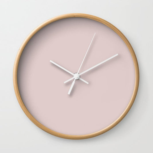 Light Pink Solid Color Pairs Dulux 2023 Trending Shade Porcelain S05D1 Wall Clock