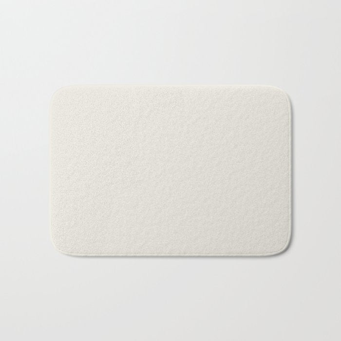 Linen Off White Solid Color Pairs Dulux 2023 Trending Shade Whisper White SW1C2 Bath Mat