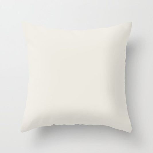 Linen Off White Solid Color Pairs Dulux 2023 Trending Shade Whisper White SW1C2 Throw Pillow