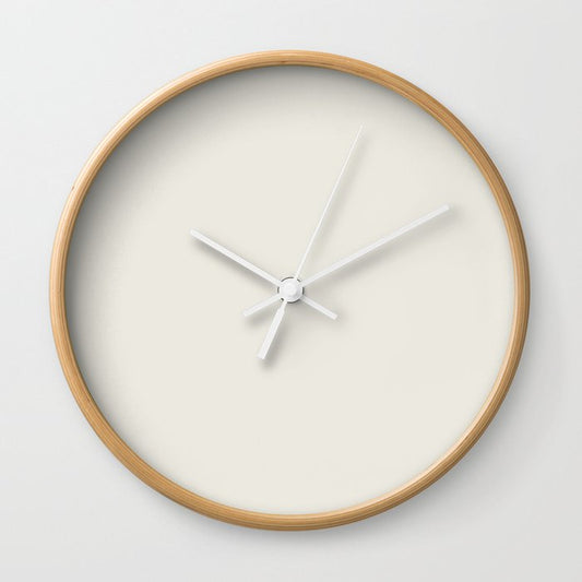 Linen Off White Solid Color Pairs Dulux 2023 Trending Shade Whisper White SW1C2 Wall Clock
