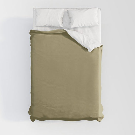 Martini Olive Green Solid Color Pairs Dulux 2023 Trending Shade Stilted Stalks S17D5 Duvet Cover
