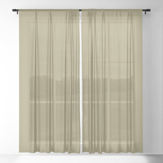 Martini Olive Green Solid Color Pairs Dulux 2023 Trending Shade Stilted Stalks S17D5 Sheer Curtain