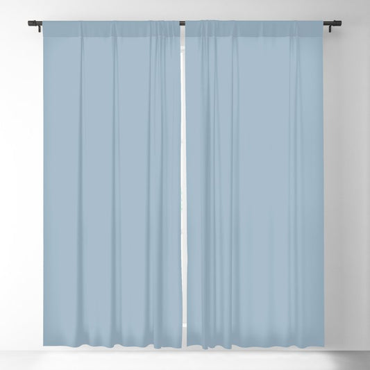 Medium Blue Solid Color Dunn & Edwards 2023 Trending Color Country Air DET581 Well Intentions Collection Blackout Curtains