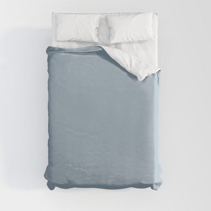 Medium Blue Solid Color Dunn & Edwards 2023 Trending Color Country Air DET581 Well Intentions Collection Duvet