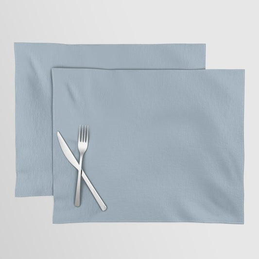 Medium Blue Solid Color Dunn & Edwards 2023 Trending Color Country Air DET581 Well Intentions Collection Placemat Sets