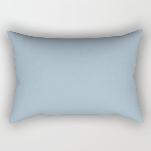 Medium Blue Solid Color Dunn & Edwards 2023 Trending Color Country Air DET581 Well Intentions Collection Rectangle Pillow