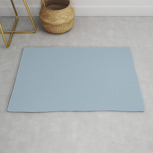 Medium Blue Solid Color Dunn & Edwards 2023 Trending Color Country Air DET581 Well Intentions Collection Throw & Area Rugs