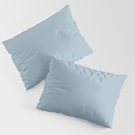Medium Blue Solid Color Dunn & Edwards 2023 Trending Color Country Air DET581 Well Intentions Collection Pillow Sham Sets